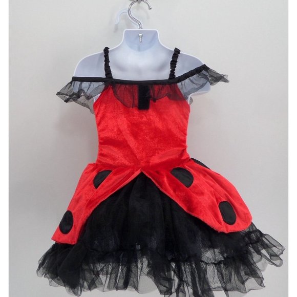 "AUTHENTIC KIDS" RED & BLACK LADY BUG HALLOWEEN TUTU DRESS COSTUME: 6 X - Picture 3 of 5